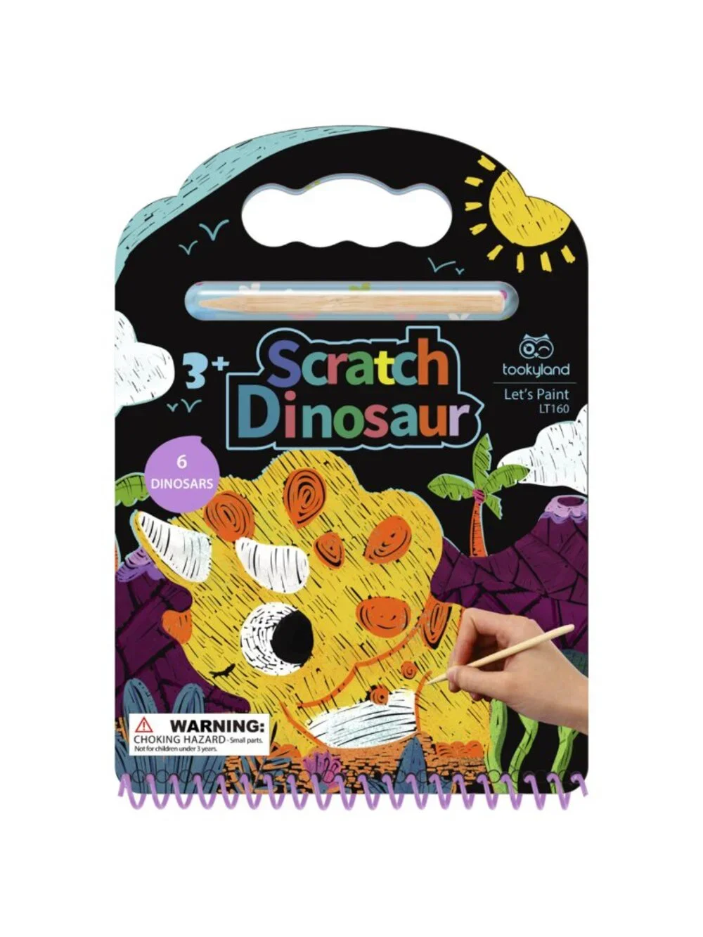 NEW Tookyland Dinosaur Scratch Art Book Montessori Kids Activity Travel Toy Gift
